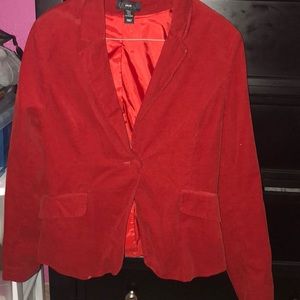 Suede red blazer
